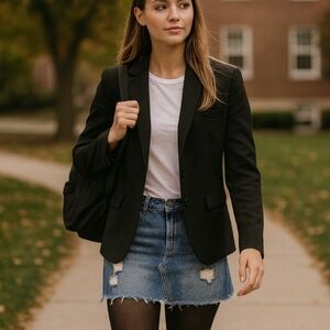 Melrose and Market blue denim skirt distressed raw hem Size 30 / M